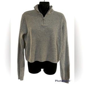 Brandy Melville Natalie 1/4 Zip Sweater Wool Blend Soft Crop